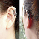 Punk Rock Ear Cuff Earrings Leaf Chain Tassel Clip Wrap Stud Earring jewelry A3C