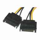 Dual 15 Pin SATA Male to PCIE 8Pin(6+2) Male Video Card Power Cable L5I5