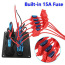 5 Gang Switch Panel 12V/24V Car Boat Marine Blue LED Rocker Breaker Contr Gw