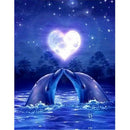 5D DIY Full Drill Diamond Painting Dolphin Love Cross Stitch Embroidery Kit