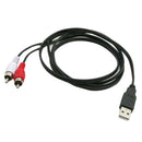 USB A Male Plug To 2 RCA Female AV Cable