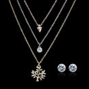 Fashion Tree Pendant Rhinestone Chain Necklace Earrings Set Women Jewelry