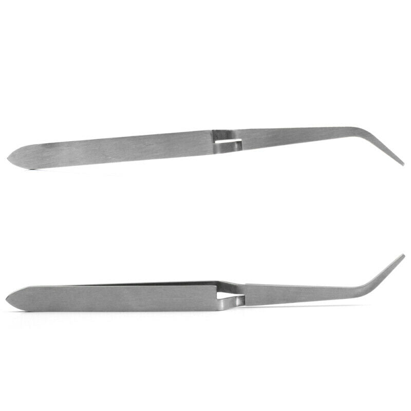 1pc Nail Art Angle Curved Tweezer Rhinestones Picking Tool Makeup Nipper C BCX