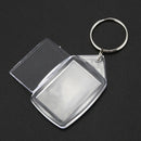 10x Clear Acrylic Plastic Blank Keyrings Insert Passport Photo Keychain Key