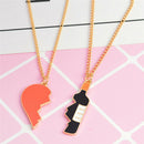 2PCS/Set Heart Wine Pendant Necklace Best Friend Couple Chain Jewelry Gifts ME
