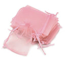 100 Pcs Organza Wedding Favour Bags Jewellery Pouches Pink W8U6