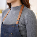 Adults Denim Blue Cooking Kitchen Restaurant Work Bib Apron Dress with Pocket FT