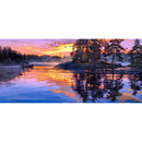 Diamond Painting Sunset Lake Scene Full Round Drill Wall Picture 60x30cm