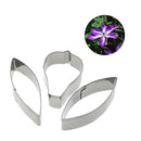 3pcs Clematis Flower Metal Cake Mold Stainless Steel Cookie Cutter Tools