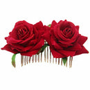 Rose Flower Hair Clip Slide Flamenco Dancer Pin Flower Brooch Lady Hair Sty
