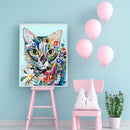 Full Square Drill Picture 5D DIY Colorful Cat Rhinestone Diamond Painting