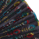 Rainbow color Christmas Dance Fan Peacock Pattern Folding Embroidered Gift fa 3C
