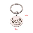 Fashion Family Mom Dad Daughter Son Pet Keychain Stainless Steel Keyring â„–[