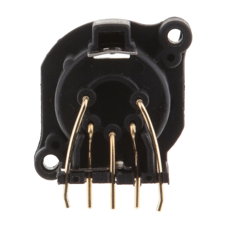 Curved XLR 5Pins Male Chassis Panel Mounted Socket Adapter for DMX MIC