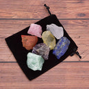 1 set Natural crystal stone seven chakras Black cloth bag large grain unpolSEAU