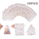 100pcs Luxury Organza Gift Bags Wedding Party Favor Jewelly Bead Packing Pouches