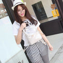 Women's 2 in 1 Clear Fashion Backpack Transparent Travel Beach Shoulder Han M6N2