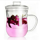 Transparent Clear Glass Milk Mug Coffee Tea Cup Teapot Kettle With Tea Infu B3W9