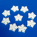 50pcs Christmas White Wooden Snowflakes Buttons for Scrapbooking Craft D6S7