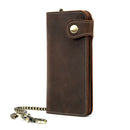 Men's Long Clutch Wallet Credit Card Bifold Holder Purse with Anti-Theft Chain