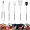 5pcs BBQ Barbecue Tool Set Stainless Steel Grill Grilling Accessory With Case
