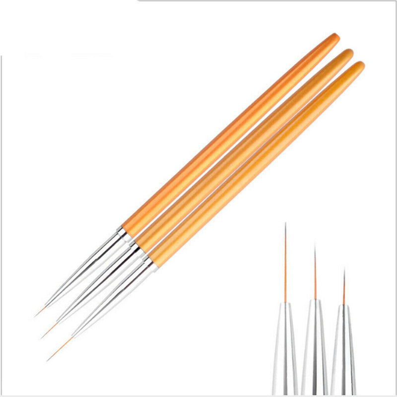 3 Pcs Nail Art Design DIY Drawing Painting Striping UV Gel Pen Brush Tool