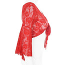 Sexy Belly Dance Dancing Lace Blouse Choli Top Bra Dancewear Costumes-Red