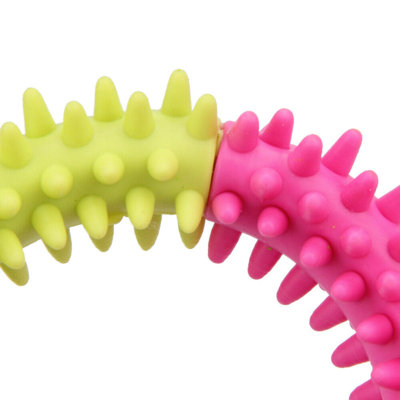 Pets 3 Color Embossment Spinose Ring TPR Rubber Toys Resistance to bite