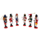 6x 12cm Christmas Nutcracker Wooden Soldier Statue Holiday Collectible Gifts