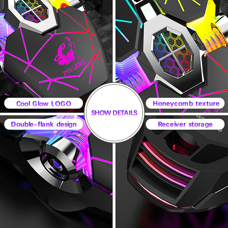 X13 2.4GHz Wireless Gaming Mouse USB Backlight Mice for PC (Star Black)