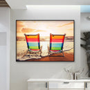 Diamond Painting Seaside Chairs 5D Full Round Rhinestone Picture 40x30cm