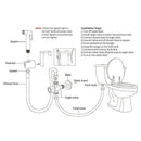 Handheld Toilet Bidet Sprayer Set Kit Stainless Steel Hand Bidet Faucet For