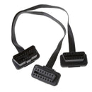 16 Pin OBD2 Male To Double Female Splitter Flat Thin Y Connector Extension Cable
