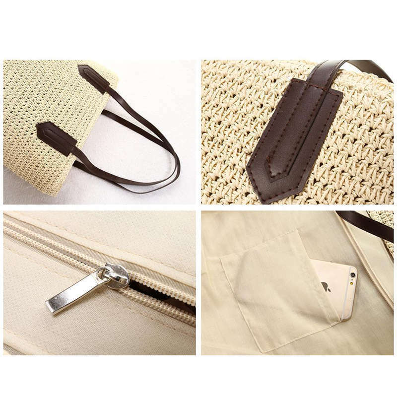 Women'S Handmade Straw Braided Bag Woven Bag Natural Fashionable Outdoor Ha O6I8