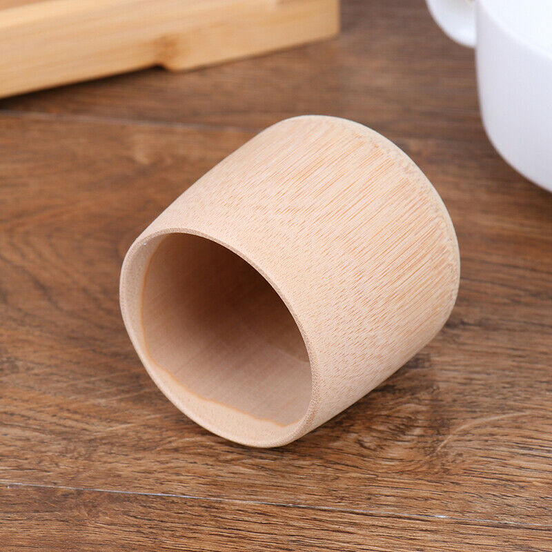 Natural Pure Handmade Bamboo Toothbrush Cups Water Cup Round Sourced Tea CupsJ3C