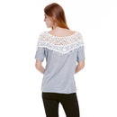 Sexy Lace Batwing Short Sleeve Loose Top Fashion Women Casual T-Shirt Blouse New