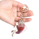 Crystal Fish Key Chains Holder Goldfish Bag Buckle HandBag Pendant Car Keyr- OZ