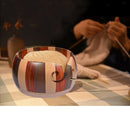 Smooth Wood Yarn Bowl Craft Thread Stop Rolling Knitting Hook Yarn Holder