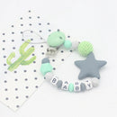 Baby Pacifier Clip Chain Cute Five Star Silicone Beads Teething Pacifier Cl V1K7