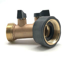 2 Way Garden Hose Brass Y Splitter Heavy Duty Water Valve Connector Tap Adapter