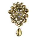 Elegant Wedding Blue Green Crystal Rhinestone Teardrop Brooch Pin Broach Jewelry