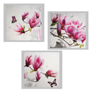 Set 3 Art Oil Painting Canvas Picture Peach Blossom Wall Home Decor 50x50cm