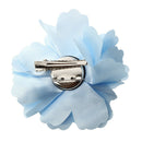 Women Girls Satin Peony Flower Hair Clip Brooch - Light Blue O1A7