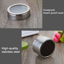 1PC Outdoor Spice Storage Container Jar Stainless Steel Tins With Clear Lid FT