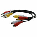 New 3 RCA Male Jack to 6 RCA Female Plug Splitter Audio Video AV Adapter Ca