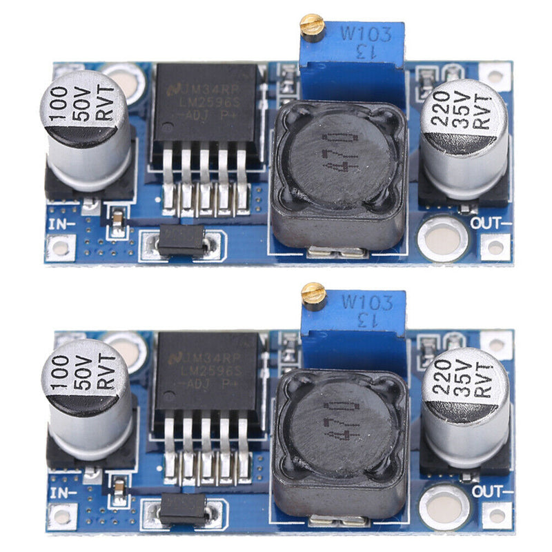 2x DC-DC 3A Buck Converter Adjustable Step-Down Power Supply Module LM2596S A