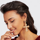 Fashion Big Cross Pendant Earrings Bohemian Flower Ethnic Style Retro Long  Q7D6
