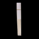 10x fan in white silk fabric + bamboo with gift bag in muslin for wedding p