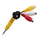 3.5mm Plug Male To 3 RCA Female AV Audio Video Cable Stereo Adapter Cord