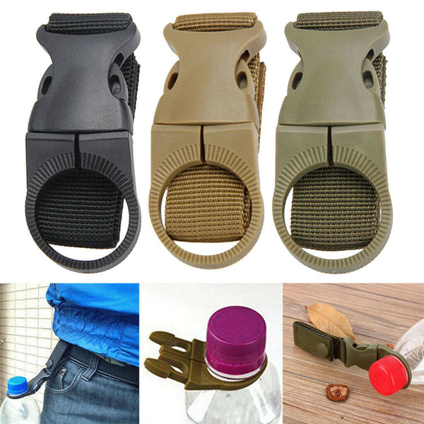 3 Pieces Molle Nylon Webbing Buckle Water Bottle Holder Belt Hook Clip Hanger